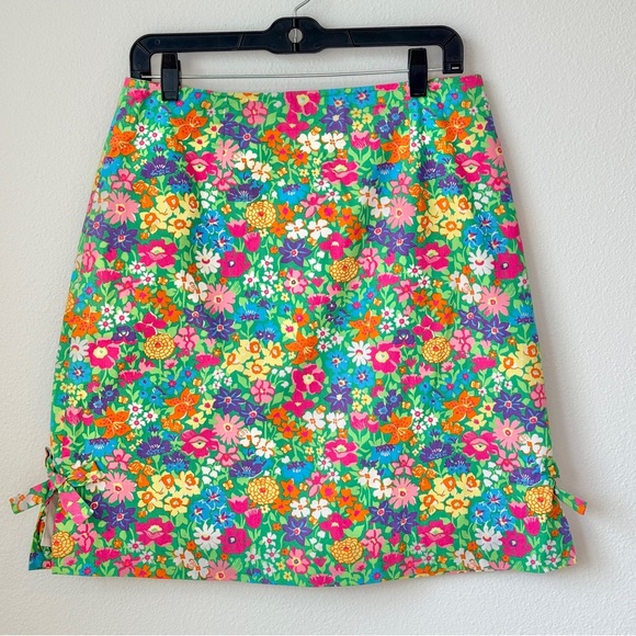 Lilly Pulitzer Dresses & Skirts - Lilly Pulitzer Bright Floral Women's Side Bow Skirt Golf Preppy Vacation Size 12